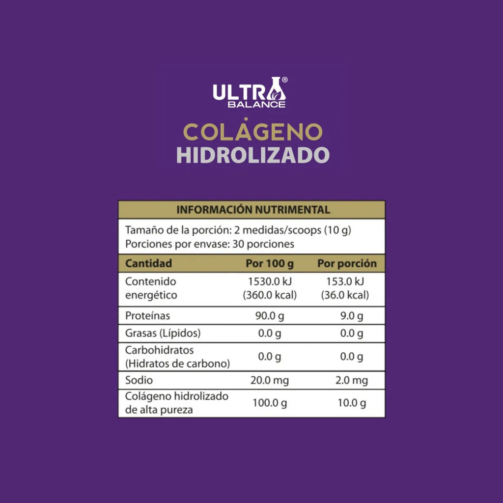 Colágeno Hidrolizado Premium 300g Tipo II | Ultra Balance